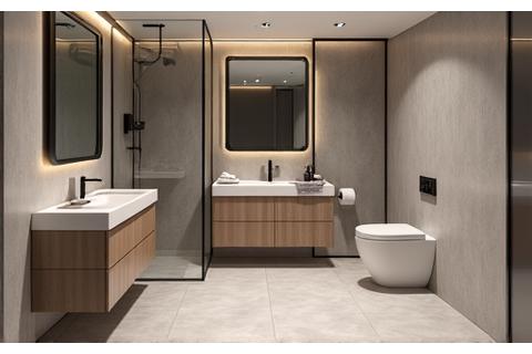 Luxurious modern bathroom after renovation